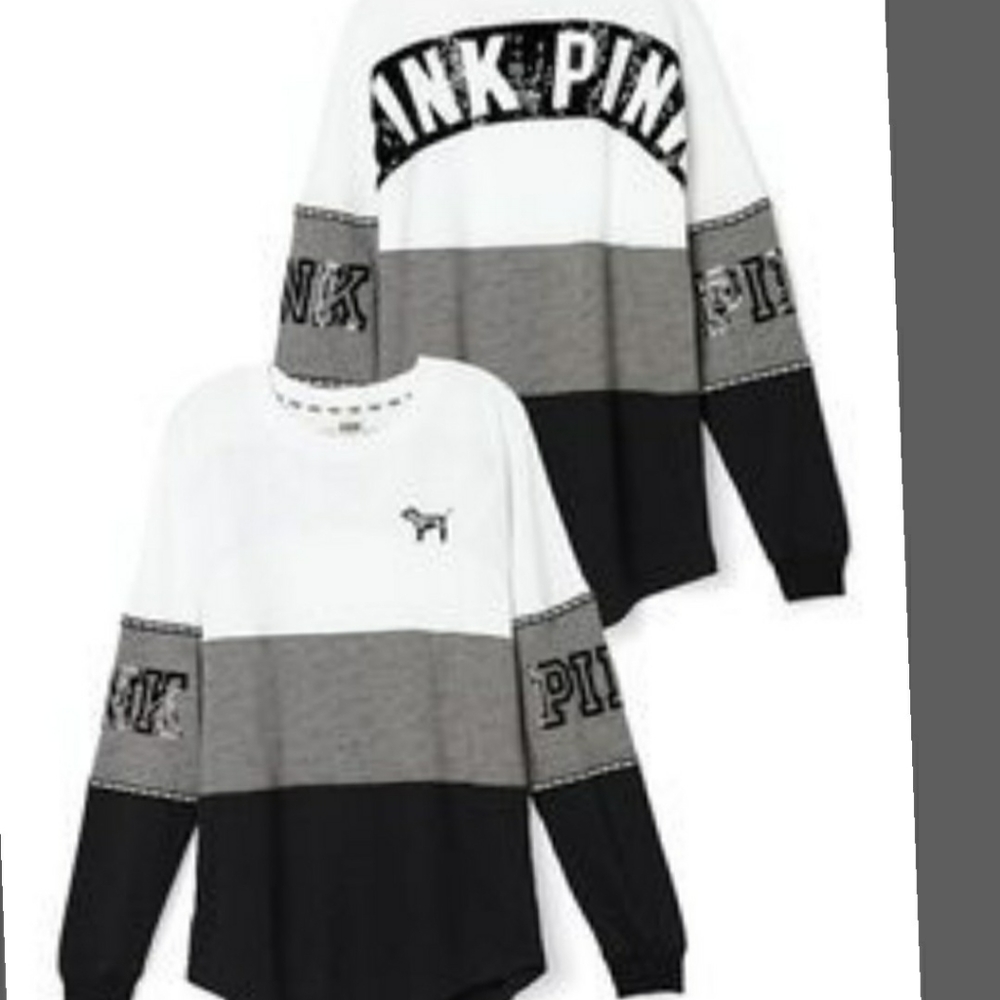 IN SEARCH OF VS PINK COLOR BLOCK CREW IN MED OR LG